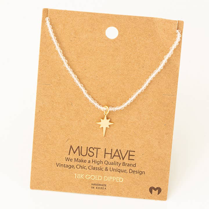 Fame Accessories - Vente Colliers à pendentif - Collier pendentif étoile polaire en perles