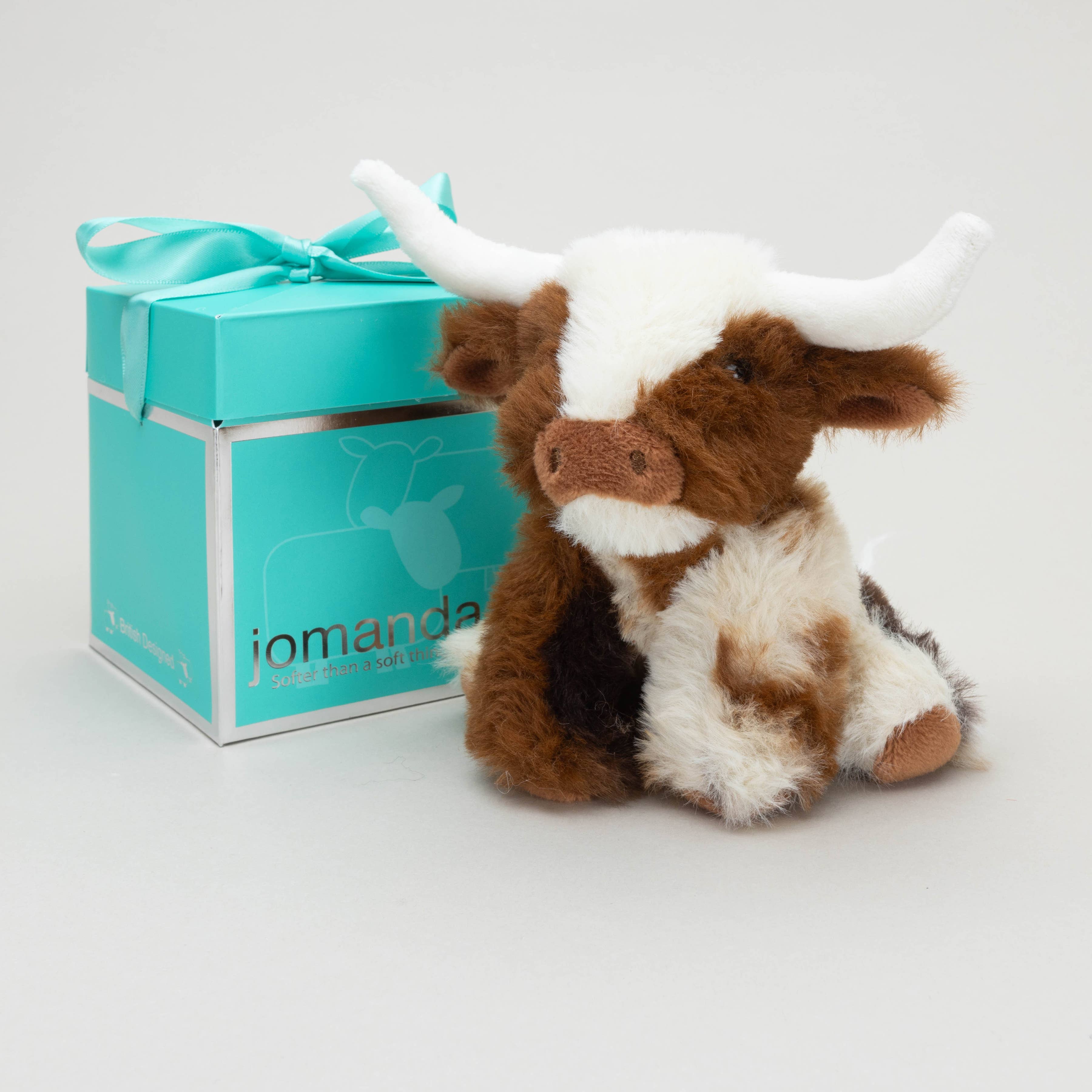 Jomanda Soft Toys & Accessories – Großhandel Kuschel-/Plüschtier – Kind & Baby – Texas Longhorn Highland Mini Kuscheltier in Creme-Braun, 11 cm2