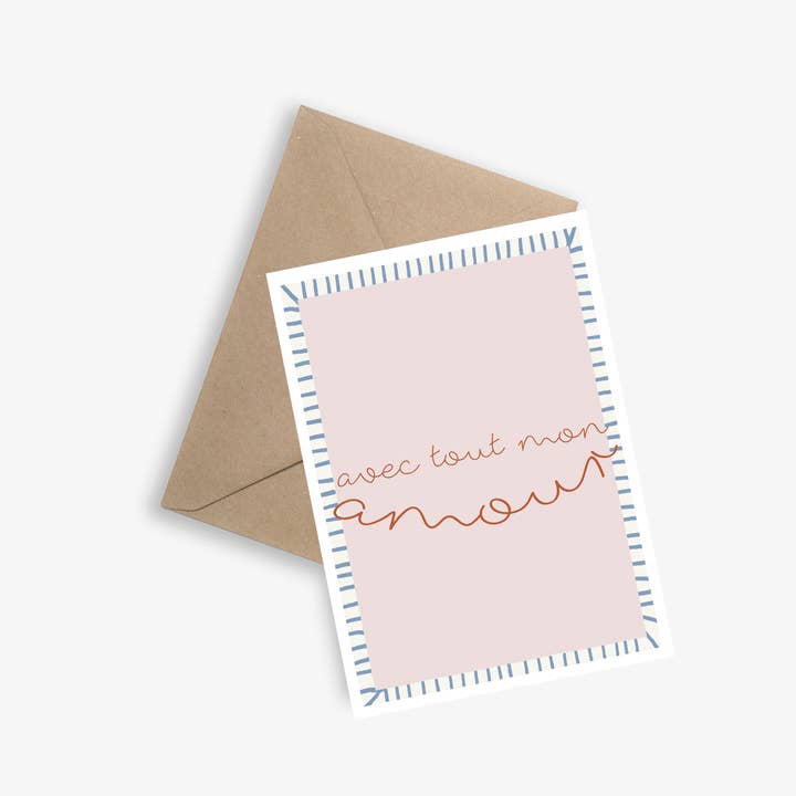With all my love - Simple Card for wholesale by LE PAPIER GRAPHIQUE