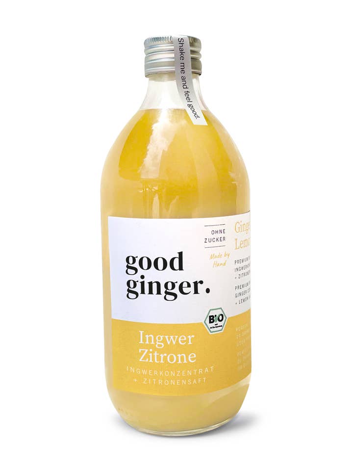 Concentrato biologico di zenzero+succo di limone - 500ml per la vendita all'ingrosso da parte di good ginger