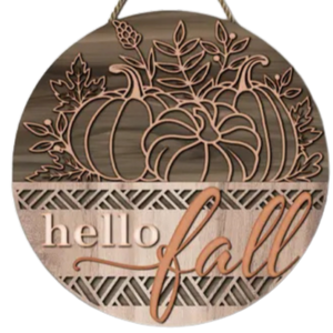Kate's Blanks - Wholesale DIY Craft Kit - Fall- Floral Pumpkin Door Hanger DIY Kit | Wood Sign | Home 1