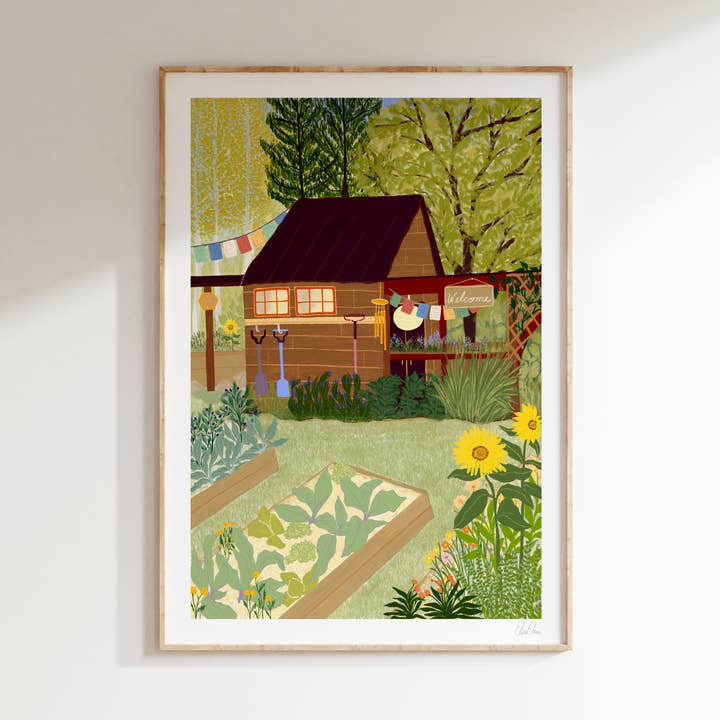 Veggie Garden Art Print | Gardener's Dream Wall Decor for wholesale by Elsa Eleni