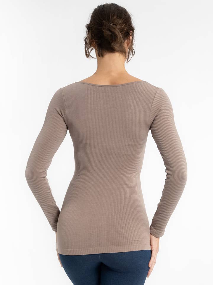 ELIETIAN - Wholesale Knit Top - Women's - Ribbed Reversible Long Sleeve6
