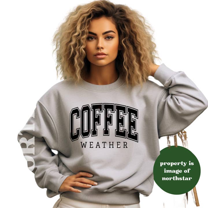 Camisola Coffee Weather Varsity - Sport Grey por atacado de Northstar