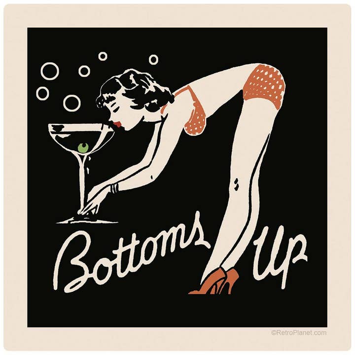 Muursticker Bottoms Up Cocktail voor wholesale door RetroPlanet