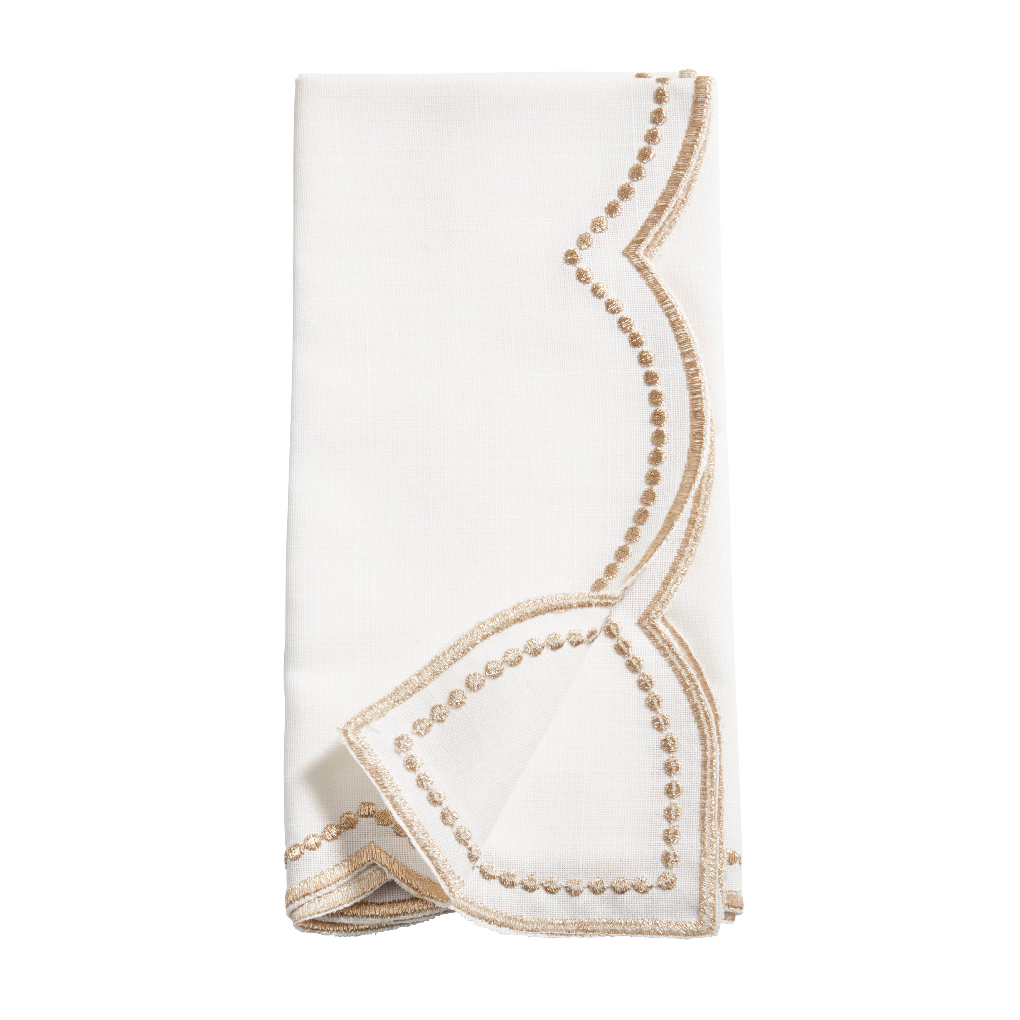 Saro Lifestyle – Guardanapo e pano de jantar por atacado – Guardanapo Bordado de Bolinhas c/ Borda de Vieira4