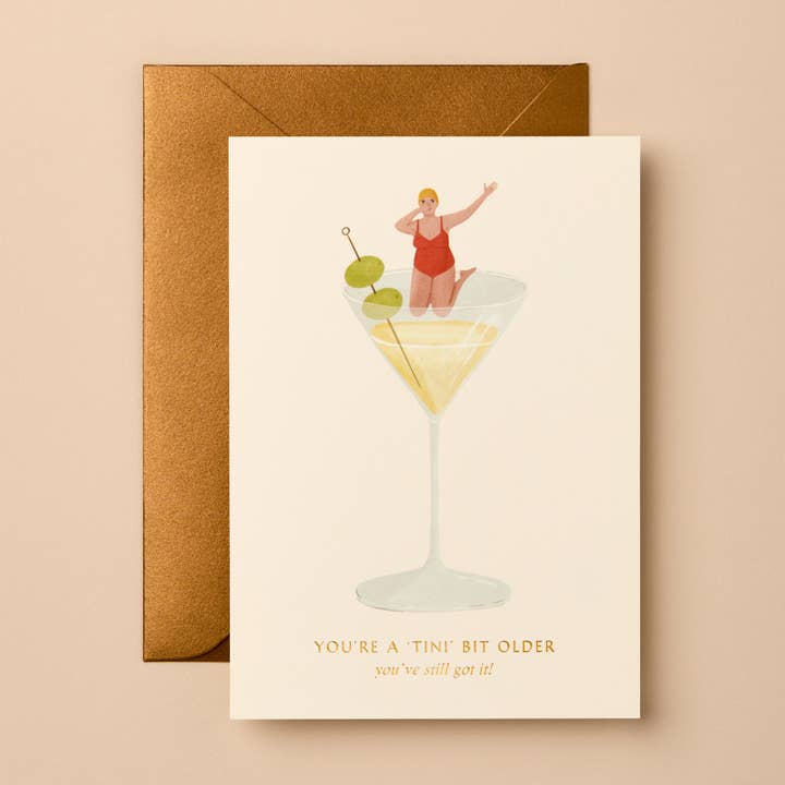 Tini Bit Older | Happy Birthday Card | Celebration Card for wholesale by Gabrielle & Celine Greetings Cards UK and Europe