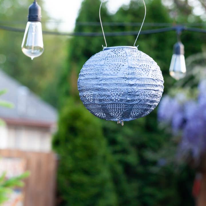 Allsop Home & Garden - Wholesale Lantern - Stella Globe 8" Solar Lantern - Metallic Blue