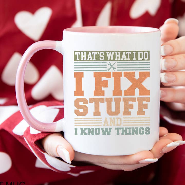 NVC Ecommerce LLC - Wholesale Coffee Mug - Retro Mechanic I Fix Stuff And Know Things Mug, Father Day3