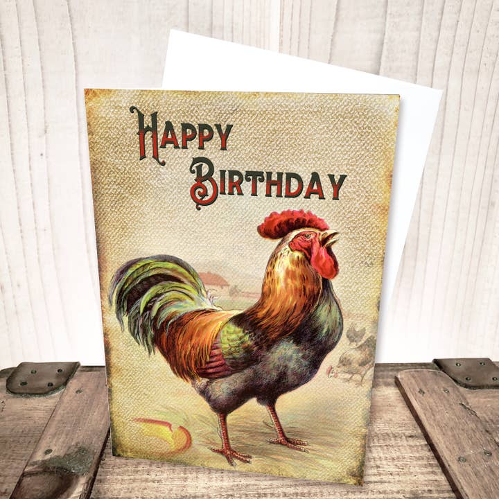 Rooster Birthday Card for wholesale by Yesterday's Best