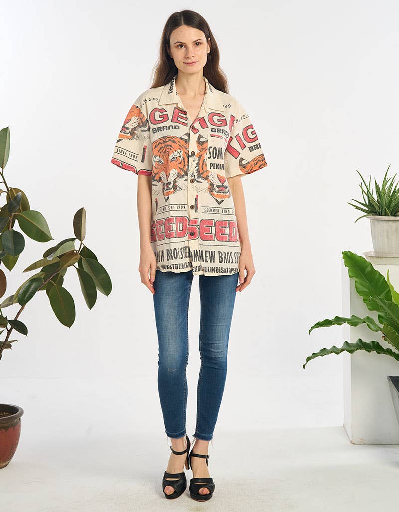 Kathmandu Imports - Vente Chemise à col boutonné – femme - CHEMISE EN COTON (TH-1936PK)0