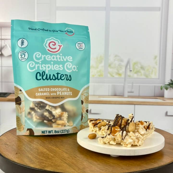 Creative Crispies Co. - Wholesale Chocolate Covered Sweets - "Clusters" Peanuts, Dark Chocolate, Caramel & Sea Salt -Cs 6