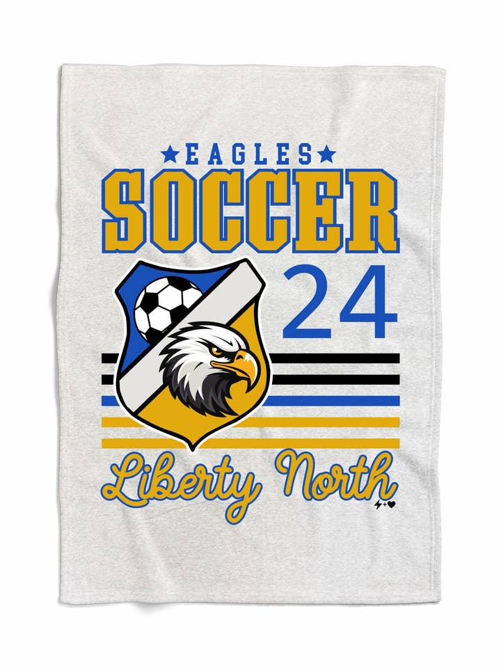 Soccer Mascot Badge Custom Sweatshirt Blanket (SSBS1004) for wholesale by Hustle+Heart