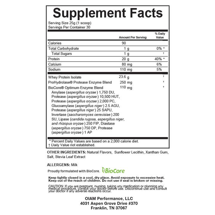 OIAM Performance – wholesale Protein/superfood powder – Whey Protein - Vanilla1