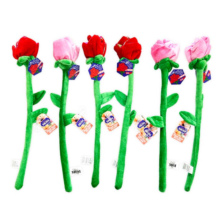 Novelty Closeout - Wholesale Artificial Flowers - Small Plush Rose Love Assortment- 6/Pack