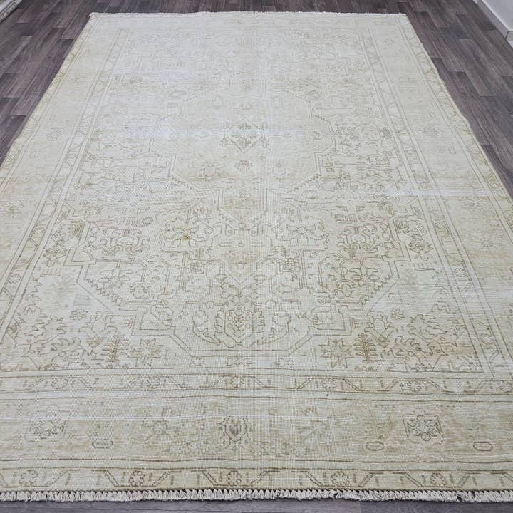 8x11 Large Oushak Rug/ Neutral Vintage Turkish Area rug/ Diningroom rug Neutral/ Boho Decor Rug/ Handmade Wool Carpet for wholesale by MesopotamiaRugs
