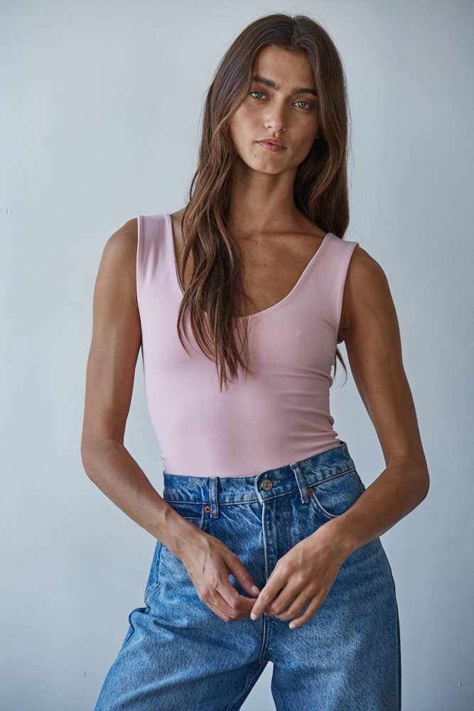 By Together - Vendita all'ingrosso Body - Donna - S1088 | Body senza maniche con scollo a V senza cuciture a doppio strato14