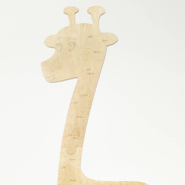 Règle de mesure en bois pour enfant - Girafe pour la vente par Rabot D. Bois