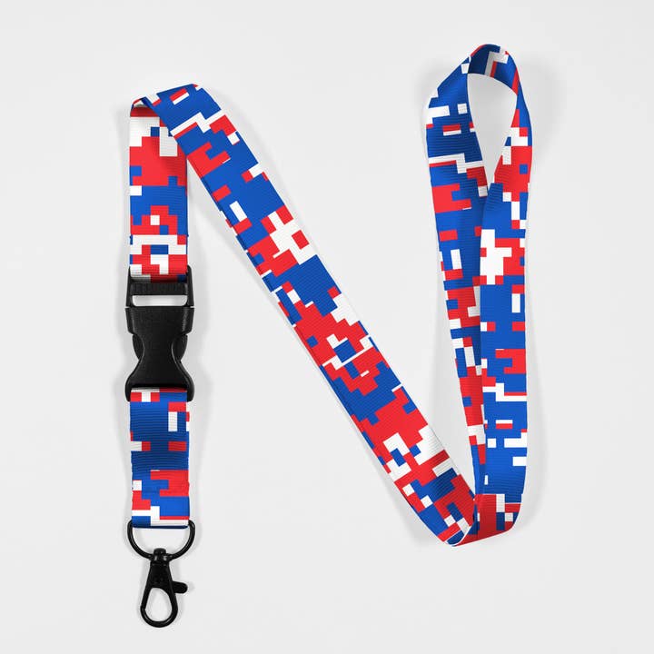 Blue Red White American Digital Camo Lanyard for wholesale on Faire