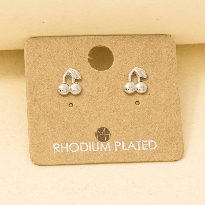 Gold Dipped Mini Cherry Stud Earrings for wholesale by Anarchy Street