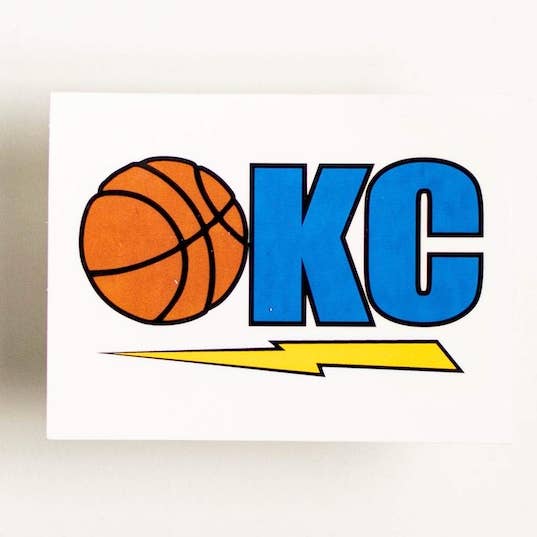 OKC Thunder Basketball Sticker - Clear Vinyl for wholesale by human interaction