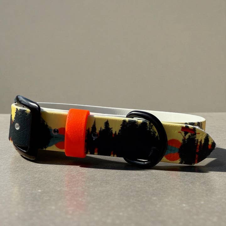 Sunset Printed Biothane Collar for wholesale by Barking Fancy