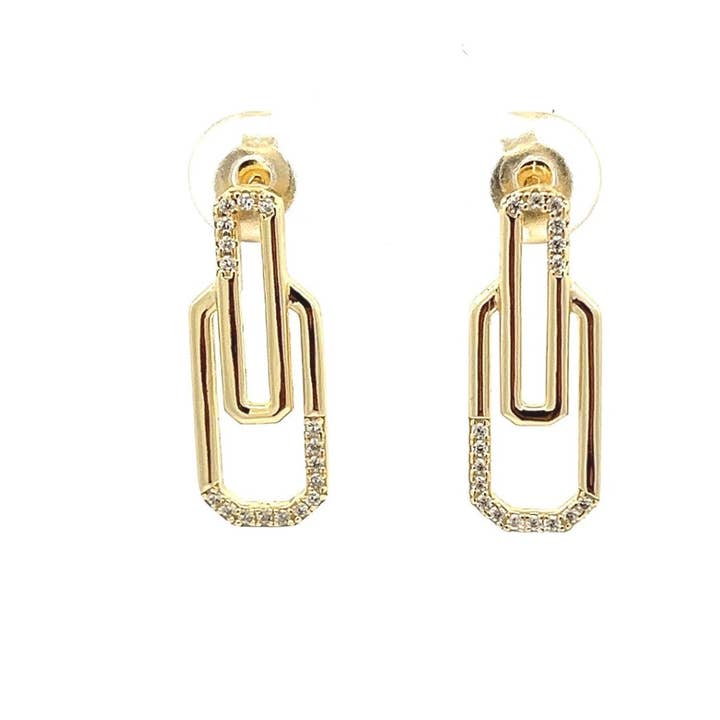 Gigi & Jen - Wholesale Hangende/ronde oorbellen - Stijlvolle Twee-Link Paperclip Oorbellen Moderne Minimalistische Sieraden Trendy
