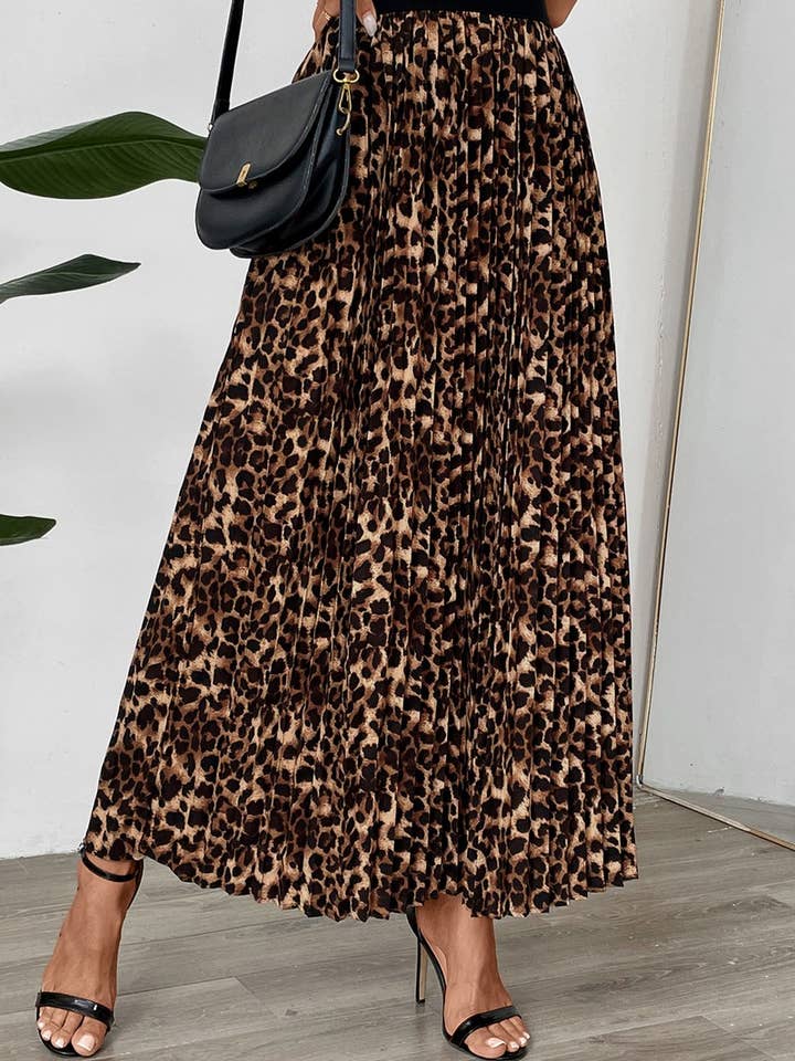 CWBMS0282_AUTUMN AND WINTER LEOPARD PRINT PLEATED SKIRT for wholesale on Faire1