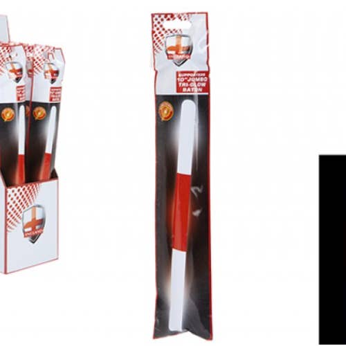 Generise SINGLE 10"X15MM JUMBO SUPPORTERS STICK WHT/RED/WHT for wholesale by My Wholesale Warehouse