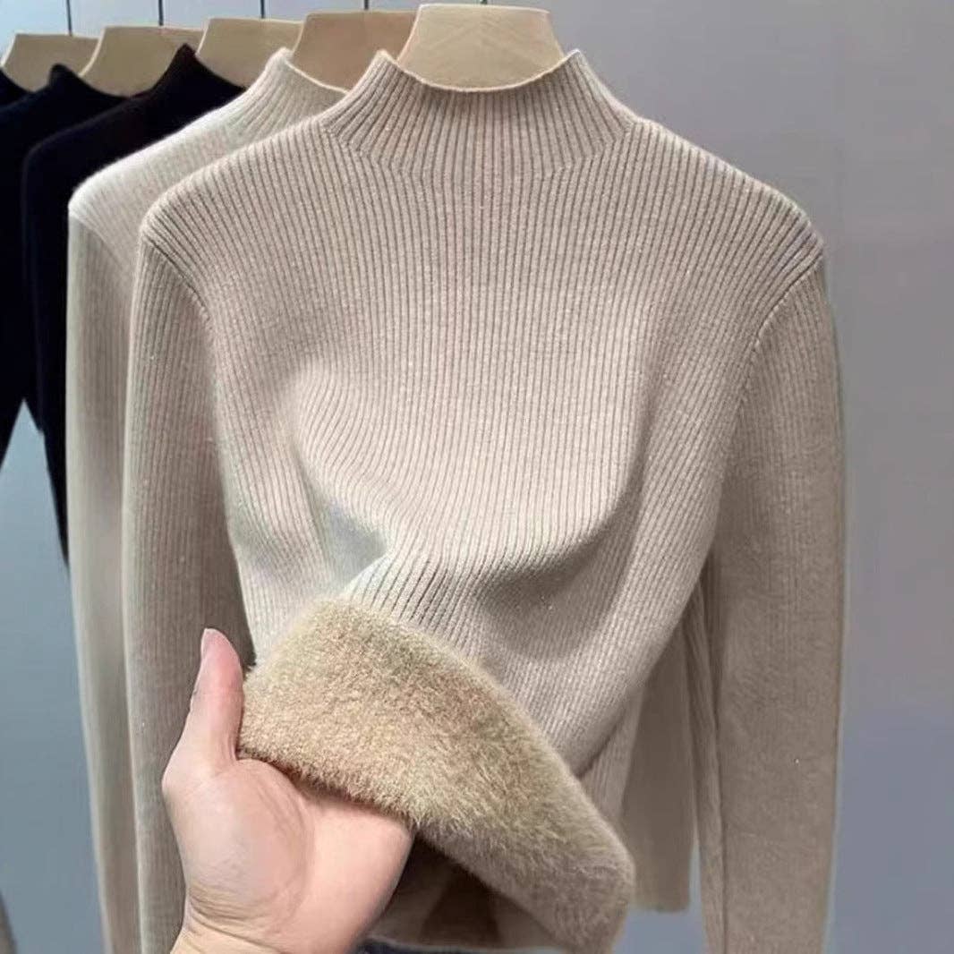 Marayn - Wholesale Knit Sweater - Women's - Soft warm halfneck fleece knit 2024 winter essential3