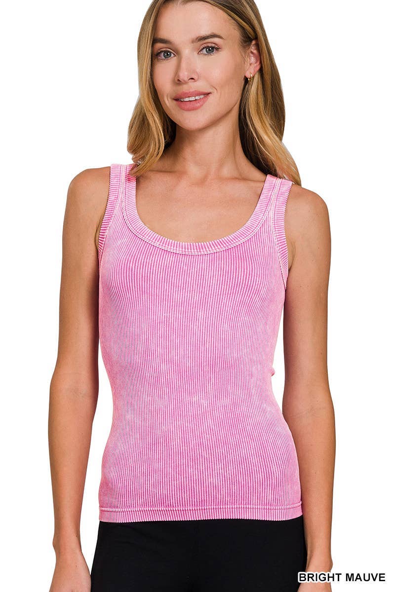 Vanilla Monkey - Vendita all'ingrosso Top in maglia - Donna - Canotta senza cuciture a costine lavata con scollo a 2 vie6