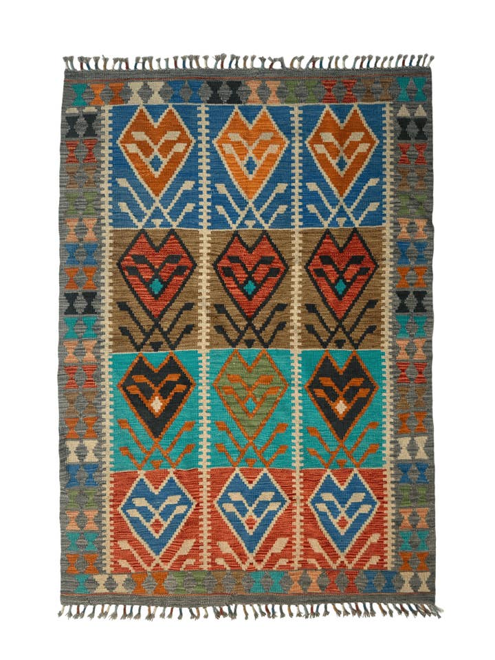 Afghan Maimana Kilim Rug | 4' 1" x 5' 9" for wholesale by Rug the Rock