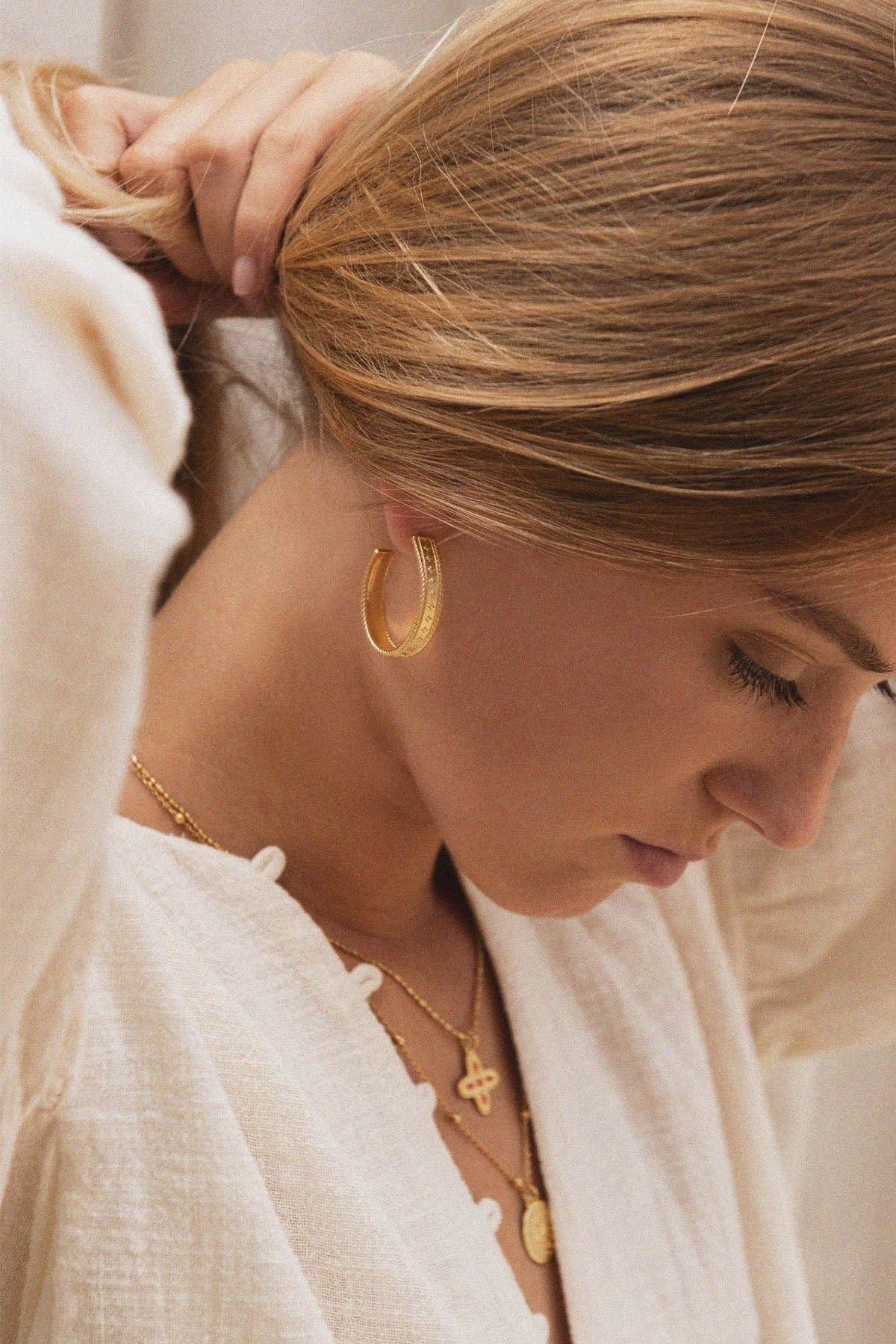 Bacci - Wholesale Hoop Earrings - Gold Earrings - Chiara1