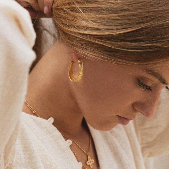 Bacci - Wholesale Hoop Earrings - Gold Earrings - Chiara1