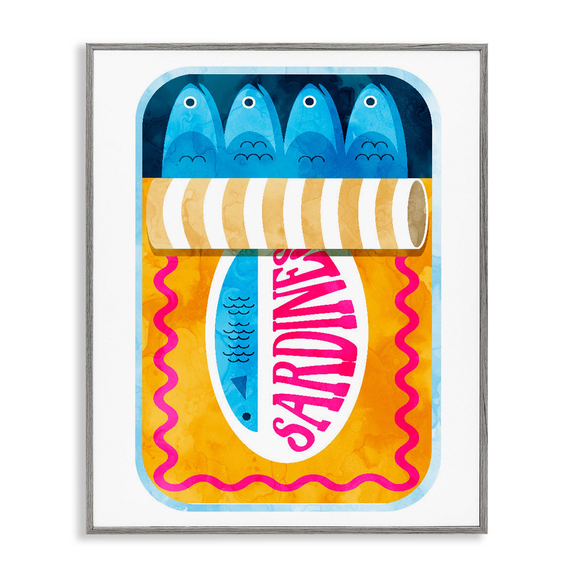 Stupell Industries – wholesale Väggskylt – Blå & Orange Konserverade Sardiner - Inramad Väggkonst20
