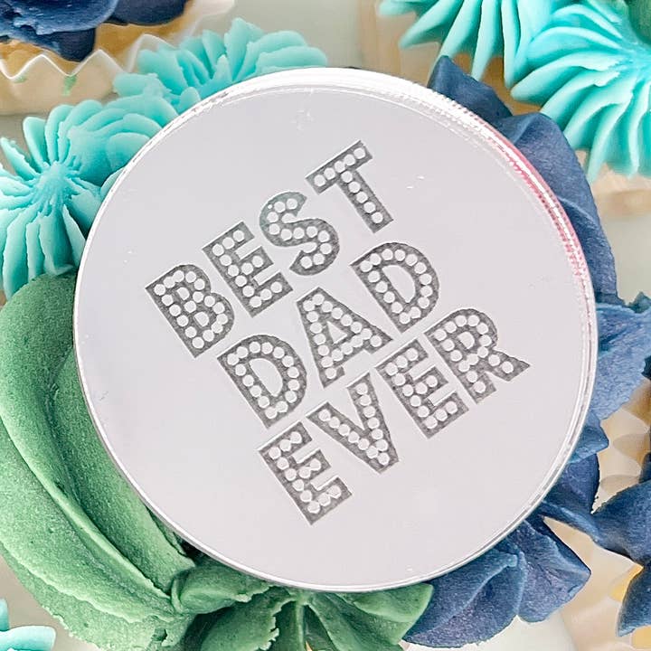 Best Dad Tortenaufsatz | Acryl-Kreisscheiben-Dekor zum Vatertag für den Großhandel von Pretty Box Ltd