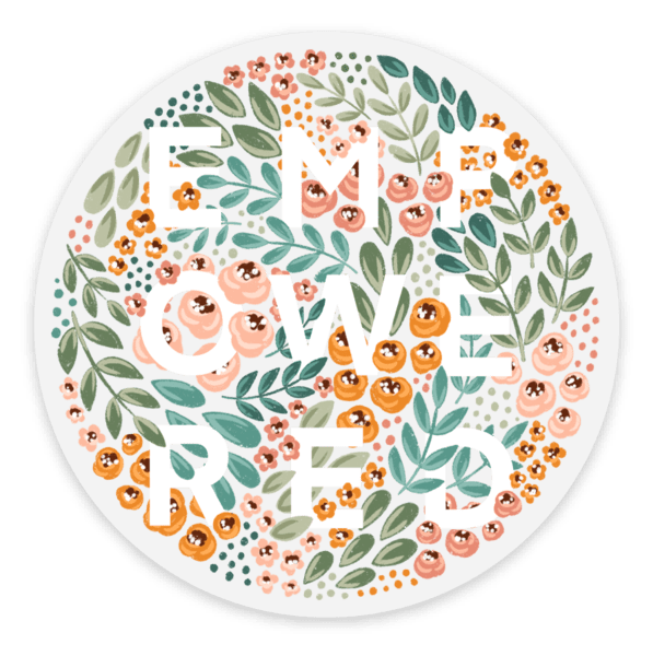 Elyse Breanne Design - Vendita all'ingrosso Adesivo - Adesivo trasparente Empowered, 7,6 x 7,6 cm.1