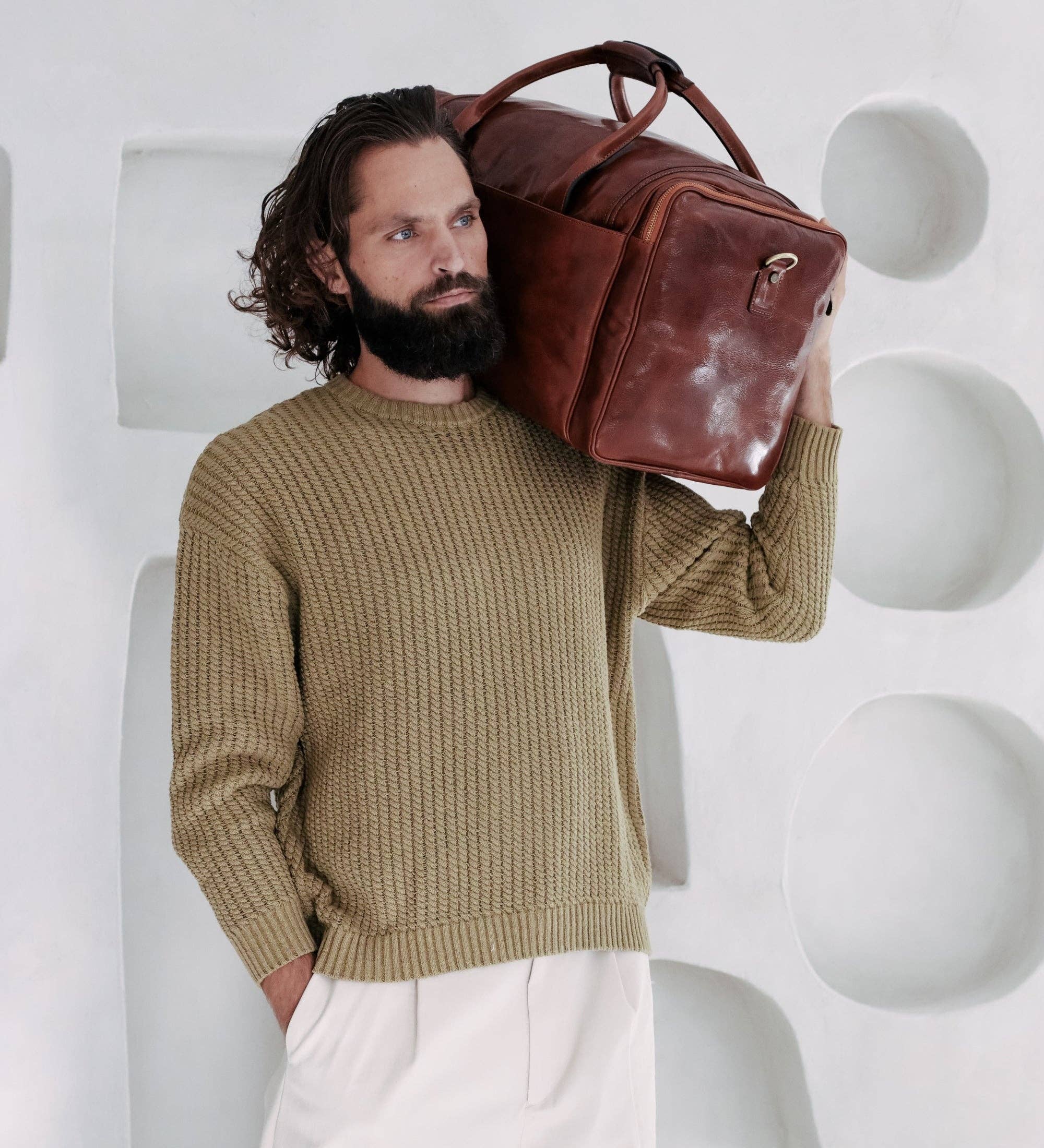 Time Resistance - Wholesale Weekender Bag - Men's - Large Italian Leather Duffel Bag - The Hitchhikers Guide to the Galaxy20