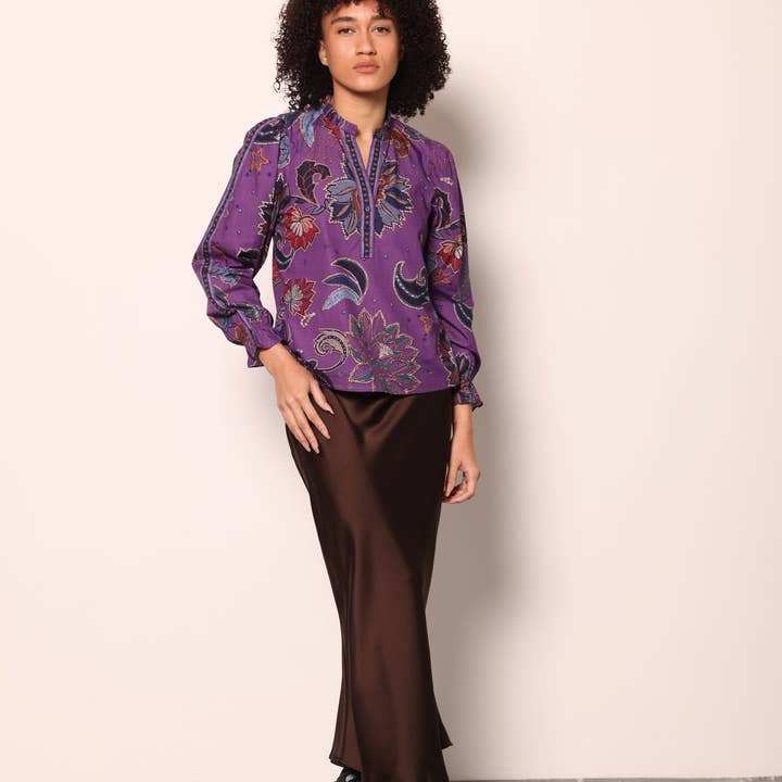 PURPLE SPARKLE ASHLEY TOP for wholesale by Maude-Vivante