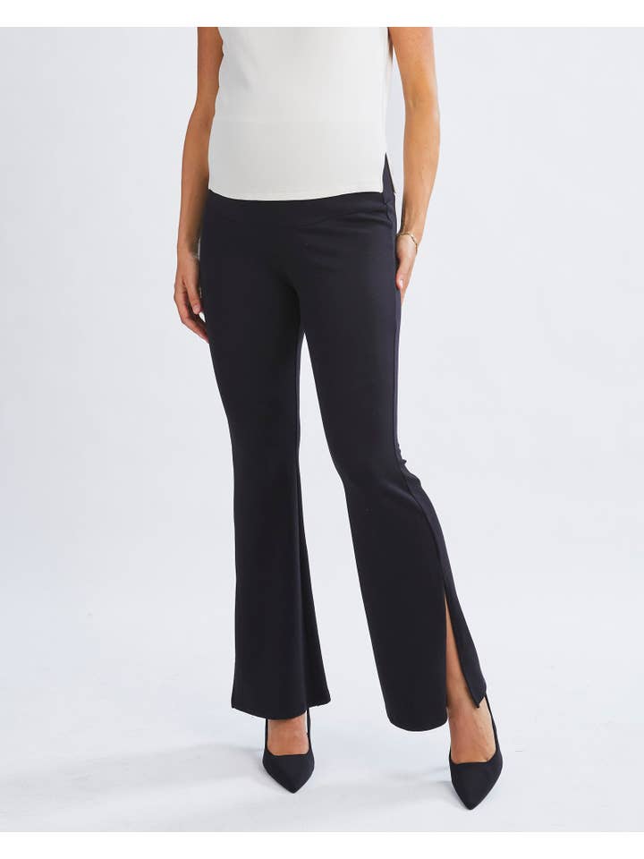 Angel Maternity – wholesale Byxor/Leggings - Mamma – Danna Mammabyxor Svarta Med Utsvängda Ben