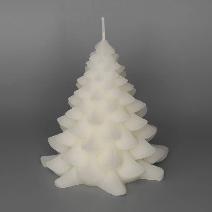 Vela decorativa em forma de árvore de Natal branca por atacado de Artly Handmade
