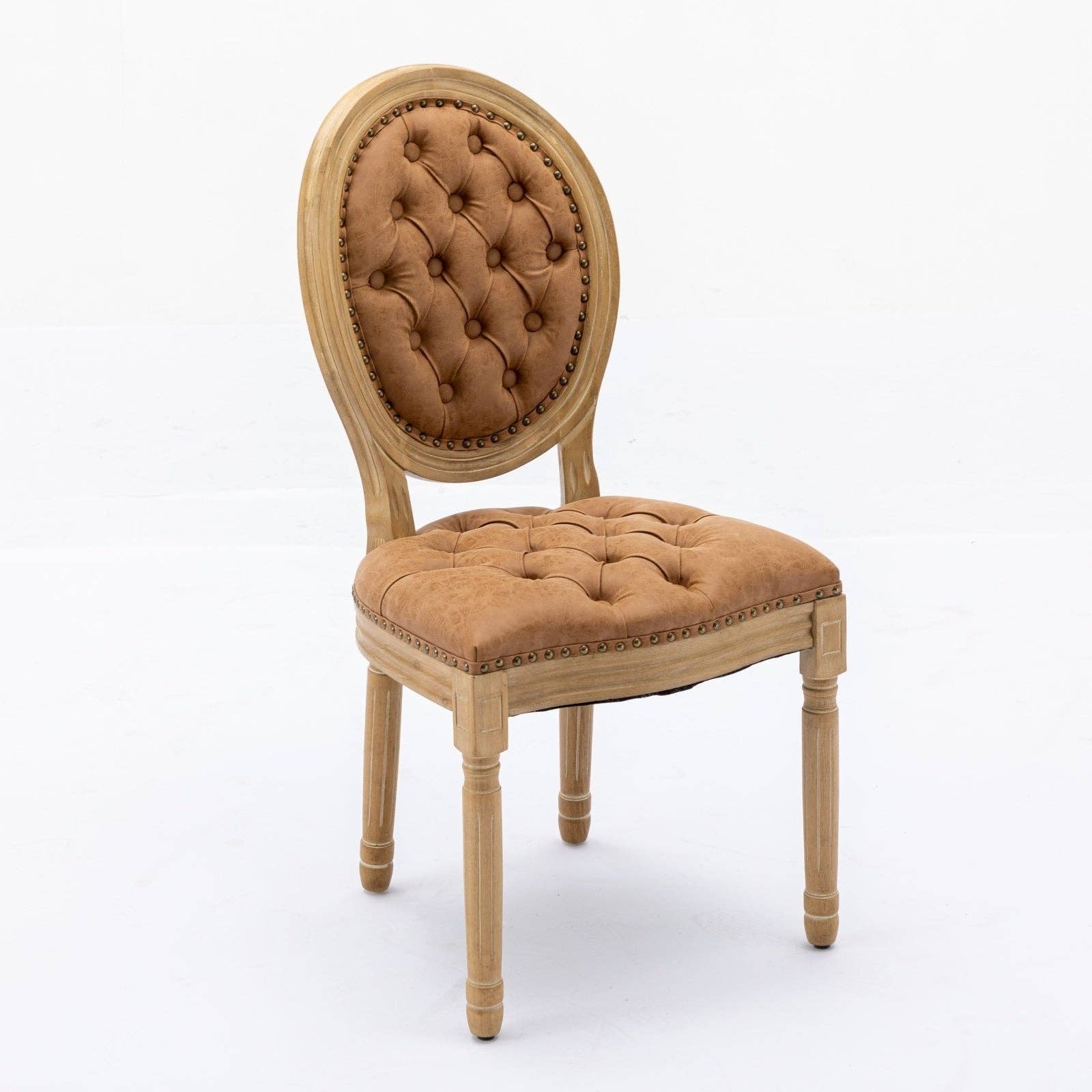 BlakOutlet - Vente Chaises - Ensemble de 2 chaises de salle à manger antiques en bois massif de style français4