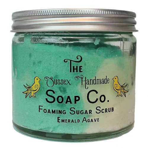 Emerald Agave Foaming Sugar Scrub Palm Free & Vegan for wholesale by The Sussex Handmade Soap Company