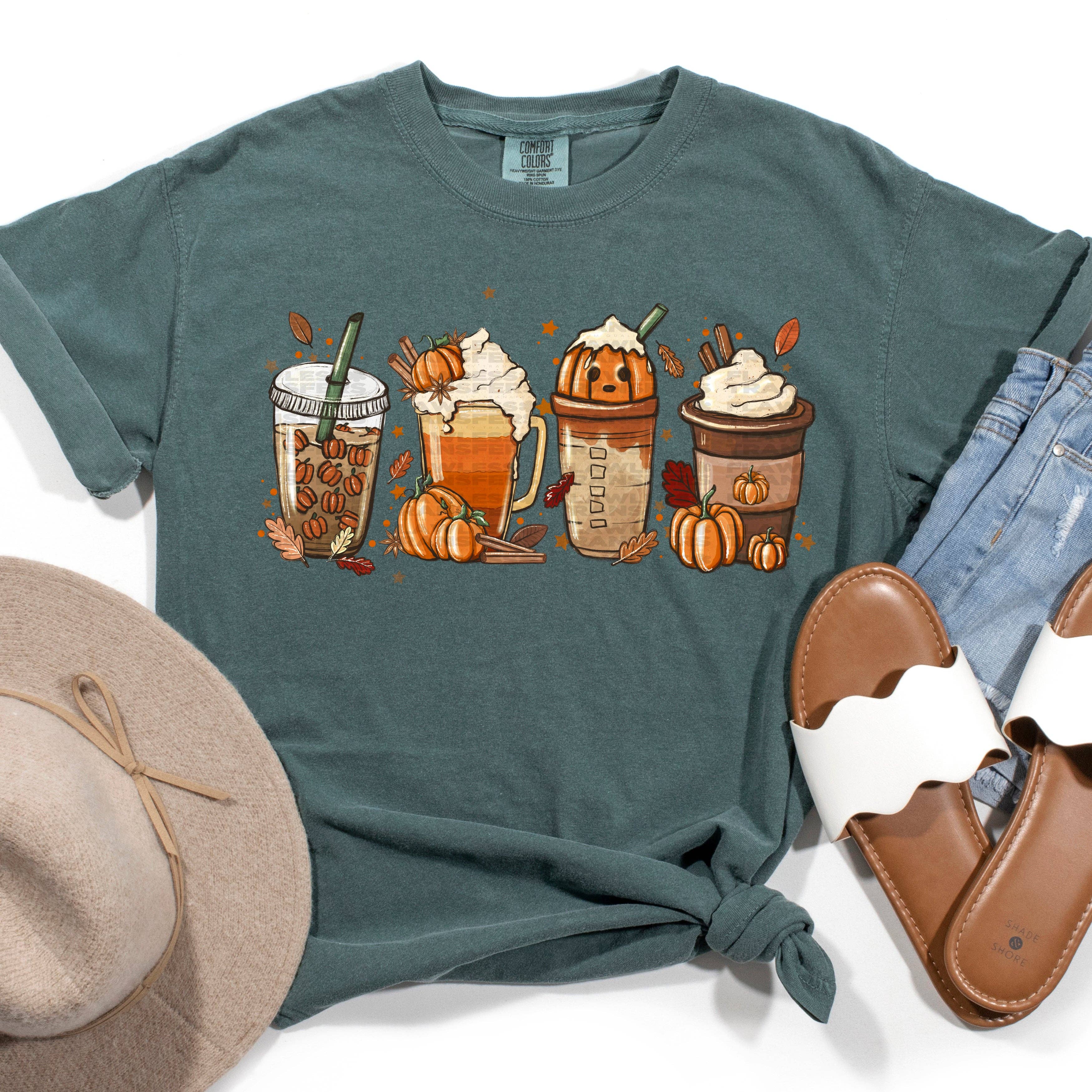 Flawless Transfers – wholesale Sublimation transfer – Pumpkin Spice Coffee Latte #2424 DTF Transfer0