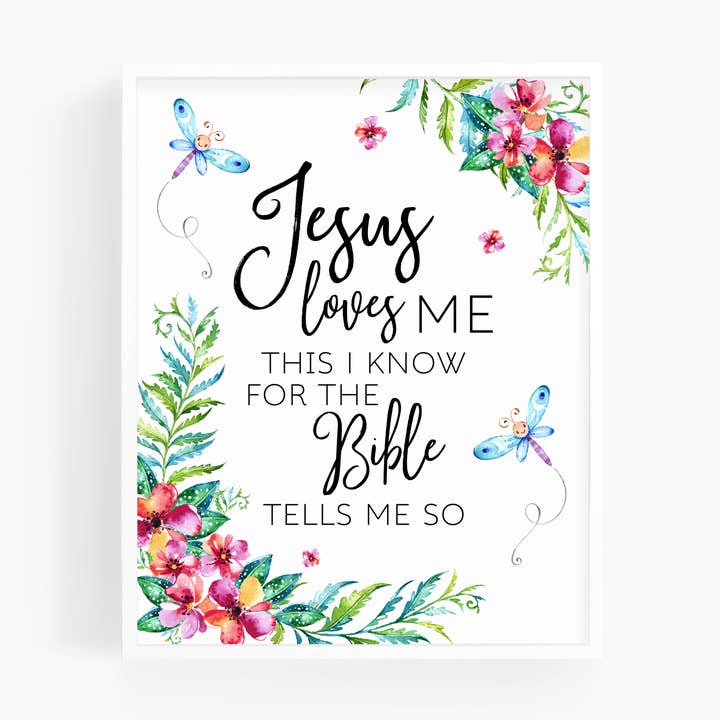 Scripture and Grace - Wholesale Art Print - Jesus Loves Me | Classic Christian Song Art Print0