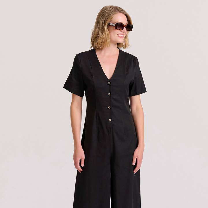 Wide Leg Fit Lyocell Jumpsuit for wholesale by Funky Buddha