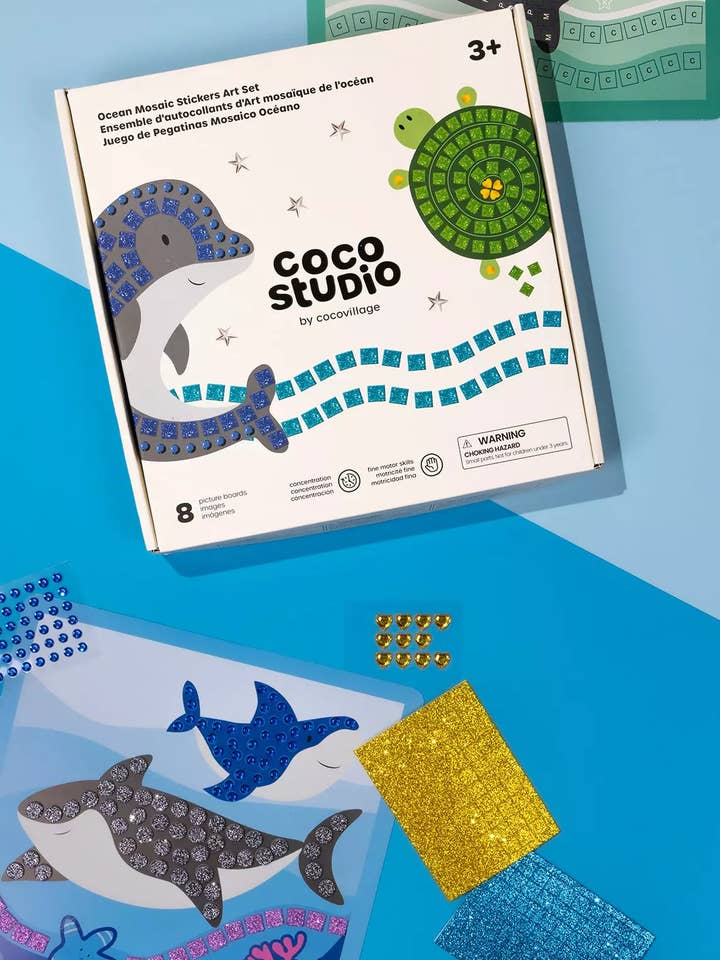 Ocean Mosaic Stickers Art Set - 8 pcs for wholesale by Coco Village