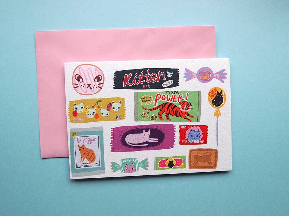 I LIKE CATS - Wholesale Everyday Greeting Card - Retro Chocolate Cat Themed Greetings Card1