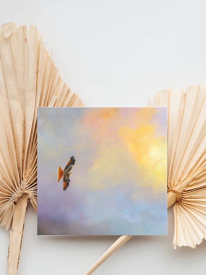 Red Kite Greetings Card - Luxury Textured Cardstock for wholesale by Portrait of Clouds
