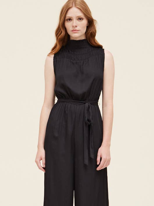 70249PP - SLEEVELESS SOLID SATIN JUMPSUIT for wholesale by Grade & Gather